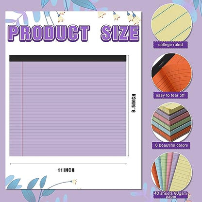 Lincia 6 Pcs Legal Pads Landscape Notebook, Bright Color - color: Bright Color