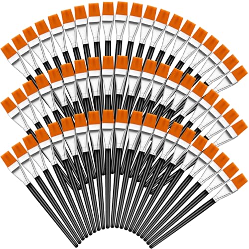 Crtiin 60 Bulk 1 Inch Flat Paint Brushes for Acrylic Painting Large(Black) - color: Black, size: 1 Inch