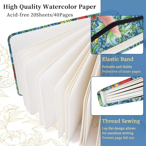 5x5" Watercolor Sketchbook,Mixed Media Pad,Travel Portable Drawing Journal - color: 300gsm-Morris