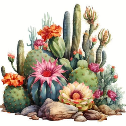Cactus Diamond Art Painting Kits for Adults - Plant Flower Round Full Drill Diamond Dots Paintings for Beginners, 5D Paint with Diamonds Pictures Gem Art Painting Kits DIY Crafts Project 14x14inch - color: cactus