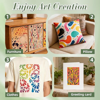 Geometric Texture Stencils for Crafts Reusable 16Pcs Stencils(11X7 Inch) - color: Texture 2