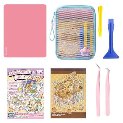 8-in-1 Mindfulness Art Therapy Kit – DIY Stress Relief Craft Set for Teens & Adults, 8 Creative Activities Including Sticker Books, Painting, and Relaxation Projects - color: Starter Gift Kit | 8-in-1 Set With Storage Pouch