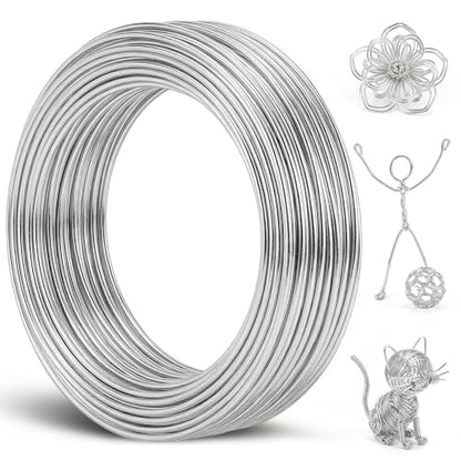 2mm 33 Feet Aluminum Craft Wire, Bendable Armature Wire, Mental Silver Bendable Wire for Sculpting, DIY, Crafting, Jewelry Making, Modelling, Bonsai Training, Doll Making (1 Roll) (2mm × 10m) - size: 2mm × 10m
