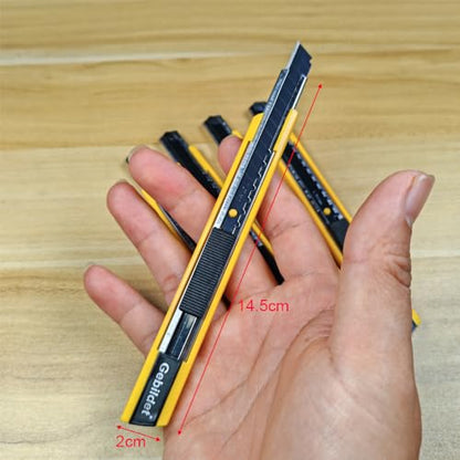 Gebildet 5pcs Right and Left Hand Self-Lock Cutter /9mm Snap Off Blades /60 Blade /Utility Knife /Graphic Knife (Yellow Holder) - color: Yellow