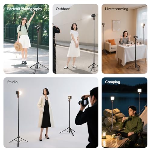 ULANZI MT-80 Aluminum Tripod Stand, 7FT Auto Pop-Up Camera Light Tripod | 11LB Max Load , 1/4" Screw, 360° Ball Head, 360° Rotates, Portable Video Light Stand for DSLR Camera, Ring Light, Video Rig - size: 84 inch-Upgrade Pop-Up