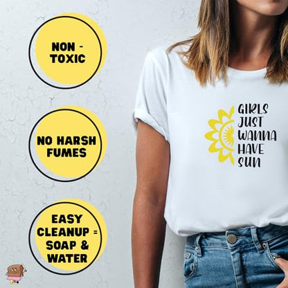 Tinks Screen Printing Ink - Black - 8 oz. | Water-Based Fabric Ink - Screen Printing, Stenciling, Tote Bags & Fabric Stamping - Non-Toxic, No Harsh Fumes - 8 oz. - color: Black