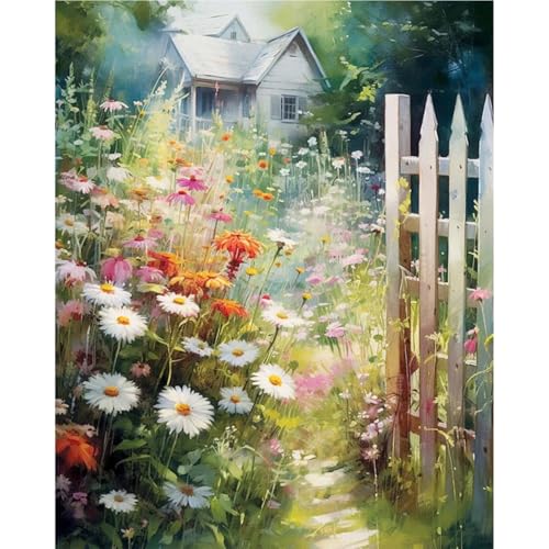 niurenmaoyi Garden Paint by Numbers Kit for Adult Beginner,16X20in - color: Adults' Paint-By-Number Kits-0521-07