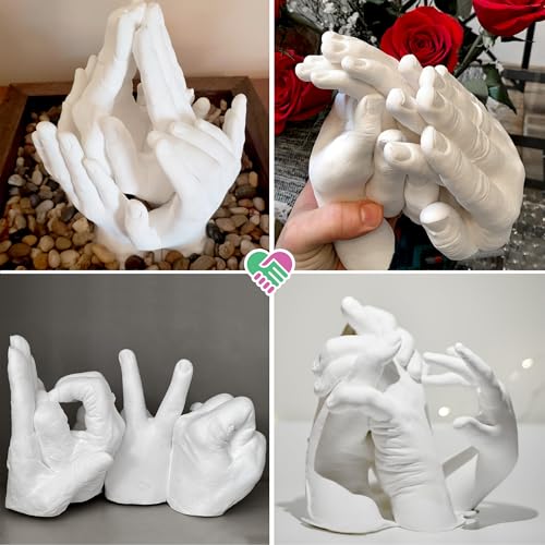 Luna Bean XL Hand Casting Kit for Family - Extra Large Mold, Up to 6 Hands | Molds up to 4 adult hands or 2 adults with 4 kids - double the material of our couples kit, family keepsake gift - size: Family XL