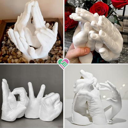 Luna Bean XL Hand Casting Kit for Family - Extra Large Mold, Up to 6 Hands | Molds up to 4 adult hands or 2 adults with 4 kids - double the material of our couples kit, family keepsake gift - size: Family XL