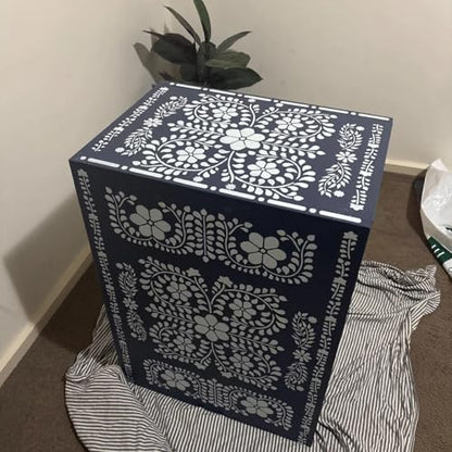 Floral Border Corner Stencils for Crafts Furniture Stencil Reusable Art Paint Stencils for Painting on Wall Stairs Fabric Table Chair Cabinet - style: Furniture