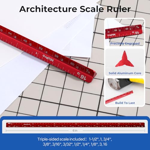 Nicpro 30PCS Professional Drafting Tools & Geometry Set with Case, Architect Protractor Set, Metal Mechanical Pencils, Pen, Scale Ruler Metal Ruler, 5 Drawing Templates for Interior Design House Plan - size: 30 PCS