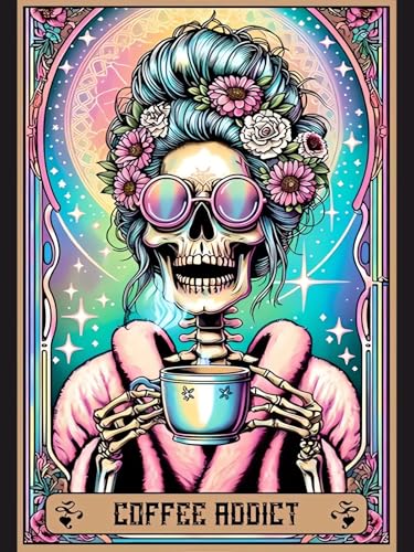Xoaoes Skull Diamond Art Kits for Adults, Tarot 5D Diamond Painting Kits - color: CM054