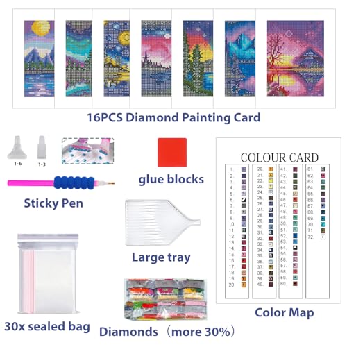 12 Pcs Small Diamond Art Kits Landscape Diamond Art Kits for Adults - color: Landscape-1