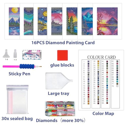 12 Pcs Small Diamond Art Kits Landscape Diamond Art Kits for Adults - color: Landscape-1