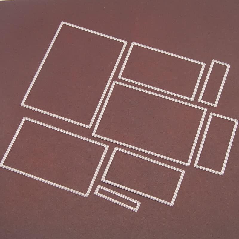 8Pcs Rectangle Cutting Dies Stencil DIY Scrapbook Album Paper Card Embossing Tool (Rectangle) - style: Rectangle