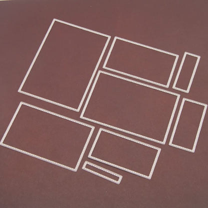 8Pcs Rectangle Cutting Dies Stencil DIY Scrapbook Album Paper Card Embossing Tool (Rectangle) - style: Rectangle