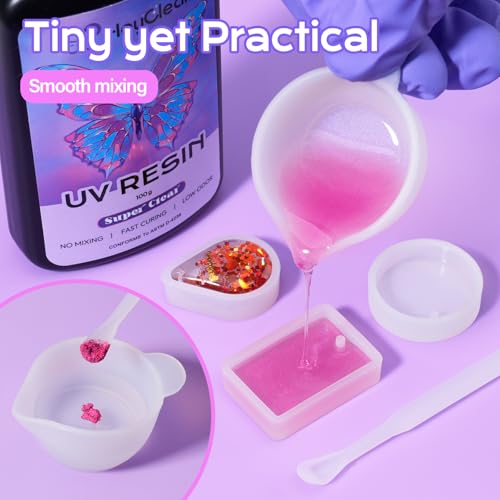 HeyClear 100g UV Resin kit with Molds, Tools for Beginners Jewelry Making - size: 100g kit