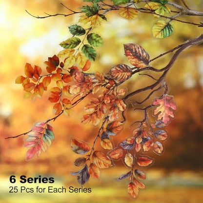 Foliage PET Sticker Set, 150PCS Leaf and Branch Stickers for Scrapbooking, Journaling, DIY Crafts, and Art Supplies - color: Leafy Branches