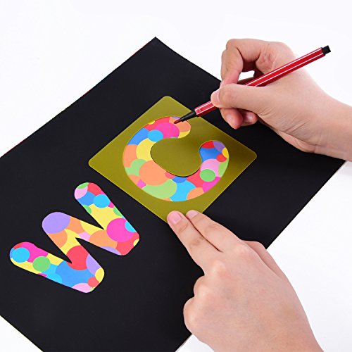 TecUnite 26 Pcs Alphabet Stencils Set, Plastic Letter Templates for Crafts | 4 x 4 Inches, Complete A-Z Letter Stencils for Painting, Reusable Letter Guides, Classroom Learning, Scrapbooking, DIY Decor - size: 4 x 4 Inches