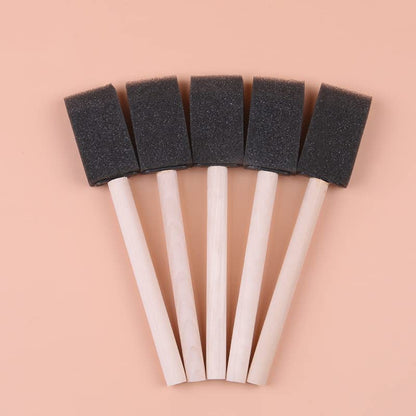 Artlicious 1 Inch Foam Brushes Wood Handle Paint Brush Set (Value Pack of 25) - Lightweight, Durable and Great for Acrylics, Stains, Varnishes, Art & Crafts - size: 1 Inch - 25 Pack