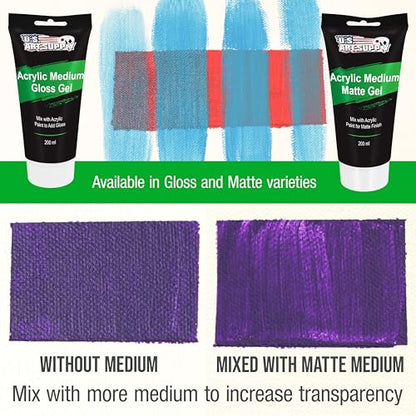 U.S. Art Supply Clear Acrylic Medium Matte Gel, 200ml - (6.7 Ounce) Tube - size: 6.76 Fl Oz (Pack of 1)