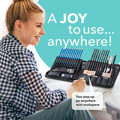 Castle Art Supplies 40 PieceDrawing, Sketching and Charcoal Set for Artists