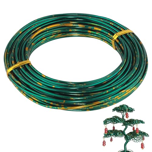 12 Gauge Aluminum Craft Wire for Jewelry Making, 32.8FT Bendable Metal Wirefor Bonsai Armature(Green Gold) - color: Green Gold