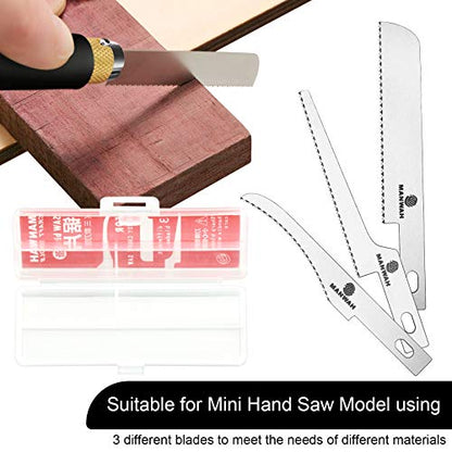 Honoson 6 Pieces Hobby Saw Blades Replacement Mini Craft Blade Micro Knife Saw Blades with Plastic Storage Box for Hand Cutting Tree Limbs and Branches Wood Pruning