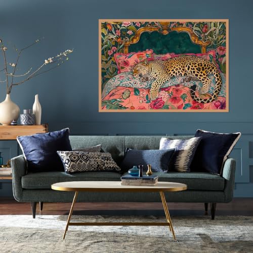 Cheetah Diamond Art Kits for Adults Diamond Painting Kits for Beginner DIY | Leopard Diamond Dots Full Drill Crafts for Gem Art Dot Art for Adults Home Wall Decor for Teens Boys Girls 12x16 inch - color: DP-97