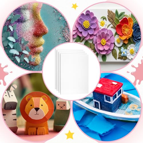 Affrolling 26 Pcs Foam Board Craft Set, DIY Modeling Materials Include White 16x12x0.79 Inch Foam Sheets and Cutting Tools Set 1 Inch Thick Polystyrene Rectangles Xps for Beginner