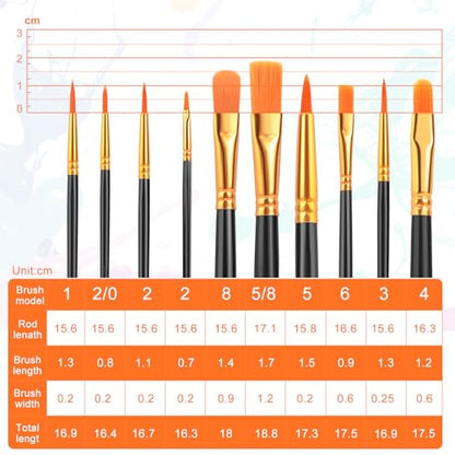 ESRICH 60PCS Paint Brushes, Paint Brush for Acrylic Painting - color: Black, size: 60