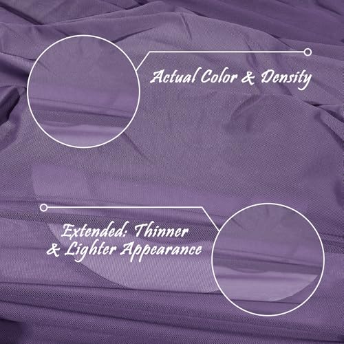 Manyshofu Lavender Mesh Fabric by The Yard 4-Way Stretch, 60 Wide (5 Yard) - color: Lavender, size: 5 Yard