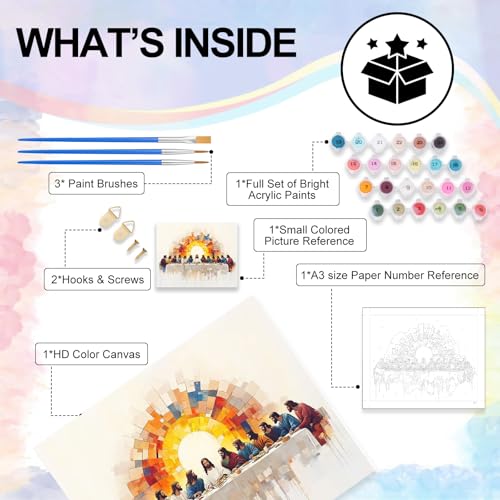 The Last Supper Paint by Numbers Kit for Adults Without Frame 16x20 IN - color: YOPNF04