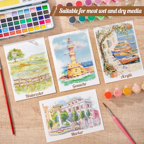 80 Sheets Watercolor Paper Bulk, 5 x 7 in, 110 Lb/230 GSM, Cold Press - size: 5 x 7Inch
