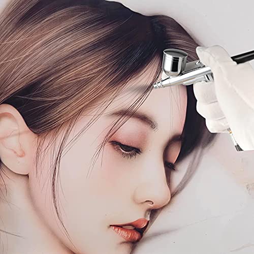 Airbrush Kit Dual-Action Gravity Feed Air Brush Gun with 0.3mm and 1/3 oz. for Hobby, Models, Art, Tattoo, Nail Art, Cake - size: 0.3mm
