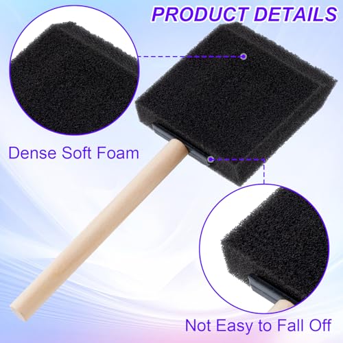 HINZIC 5Pcs 3inch Foam Paint Brushes, 2.97x6.29in, Black - size: 3 inch