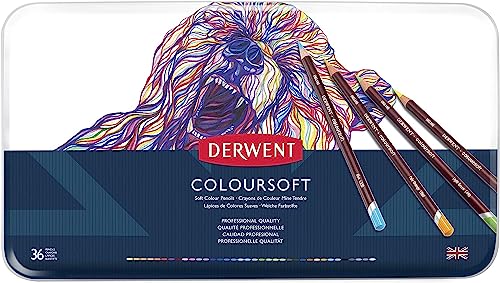 Derwent Colorsoft Pencils, 4mm Core, Metal Tin, 36 Count (0701028) - size: 36 Count (Pack of 1), style: Metal Tin