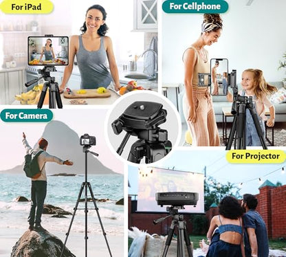 JOILCAN Phone Tripod, 67" Camera Tripod Stand for iPhone iPad - color: Black, size: 67 Inch