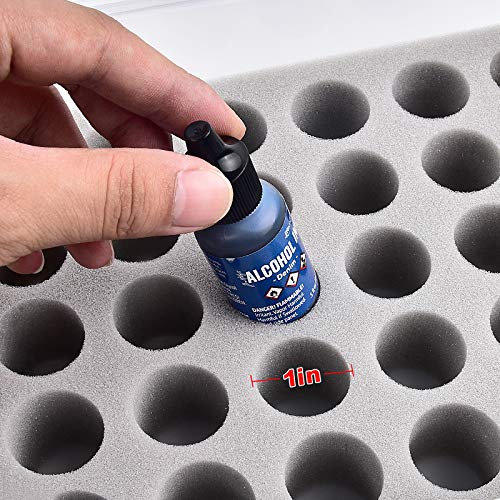 FULLCASE Alcohol Ink Storage Case, 35-Bottle Paint Organizer | Portable Case Holds 35 Small Ink or Paint Bottles for Artists, Tattoo Supplies, Crafts, Classes and Travel, Box Only