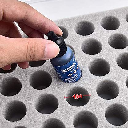 FULLCASE Alcohol Ink Storage Case, 35-Bottle Paint Organizer | Portable Case Holds 35 Small Ink or Paint Bottles for Artists, Tattoo Supplies, Crafts, Classes and Travel, Box Only