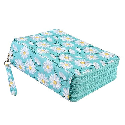 200 Slots Pencil Case Organizer With Removal Handle Strap - color: Daisy, size: 200