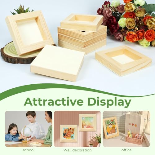 FSWCCK 10 Pack 4 x 4 inch Wood Panel Boards, Unfinished Wood Canvas Panels for Crafts, Painting Canvas, DIY Art Projects, Pouring, Arts Use with Oils, Acrylics - size: 4"X 4" 10 Pack