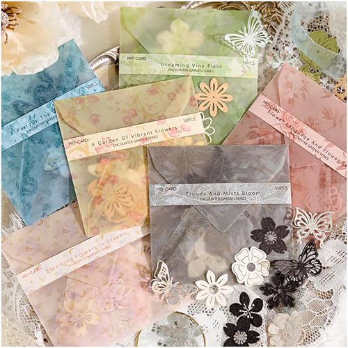 300pcs Scrapbook Paper Cutouts Lace Flowers Butterfly for Scrapbooking Embellishments Supplies, Junk Journaling, Card Making, Mixed Media, Vintage Diecut Floral Collage Materials - color: 300pcs Paper Flower Cutouts