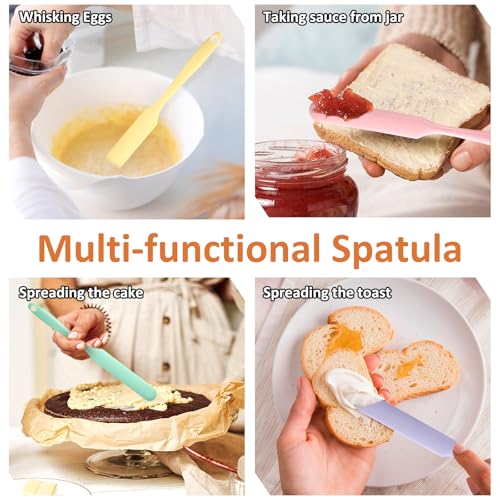 8 PCS Silicone Jar Spatula Kitchen Spatula with Long Handle for Jar
