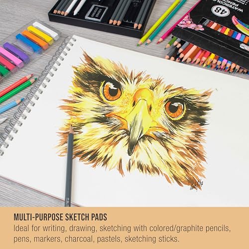 U.S. Art Supply 11"x14" Top Spiral Bound Sketch Book,100 Sheets Each 2-Pack - size: 11-x-14-inch