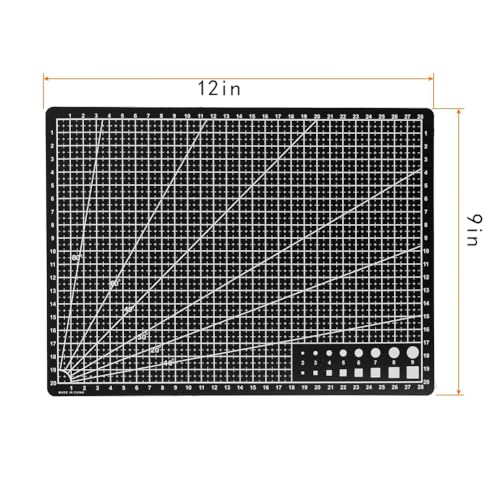 Self Healing Sewing Mat, Rotary Cutting Mat Double Sided 5-Ply Craft Cutting Board for Sewing Crafts Hobby Fabric Precision Scrapbooking Project 9inch x 12inch (A4-Black)