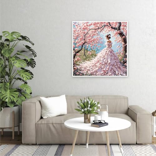 Paint by Numbers Kit for Adults Beginner, Cherry Blossom Beauty 16x20 In | Paint by Number for Beginner,Adult Paint by Number,HD Color Canvas,DIY Tool Kits,Stress Relief Craft,Great Gift,Without Frame - color: MT6269
