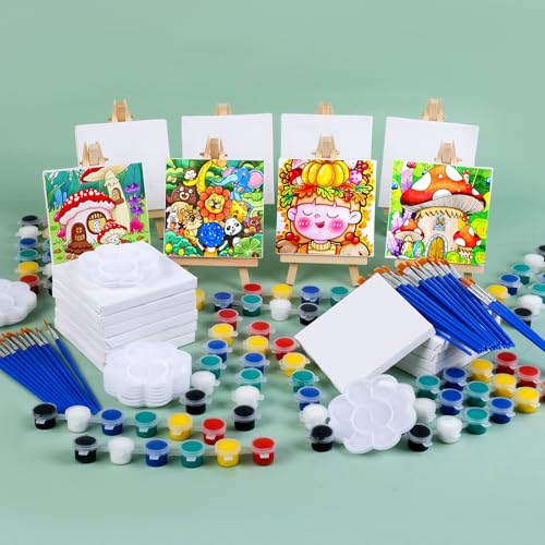 ESRICH 20 Set Canvas Painting Kit, Mini Acrylic Paint Set - size: 20 set 4 x 4 inches