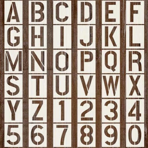 36Pcs Letter and Number Stencils, 3 Inch Reusable Stencils for Painting DIY Craft for Rock, Canvas, Drawing, Art Scrapbook Home Decor. - size: A-3 Inch