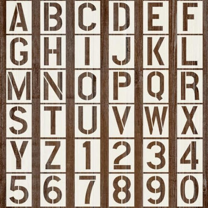36Pcs Letter and Number Stencils, 3 Inch Reusable Stencils for Painting DIY Craft for Rock, Canvas, Drawing, Art Scrapbook Home Decor. - size: A-3 Inch
